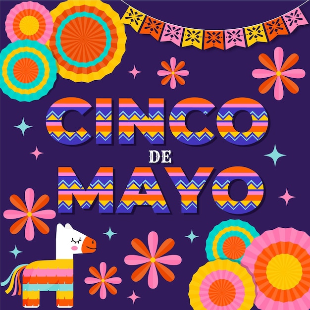 Płaska Ilustracja Cinco De Mayo