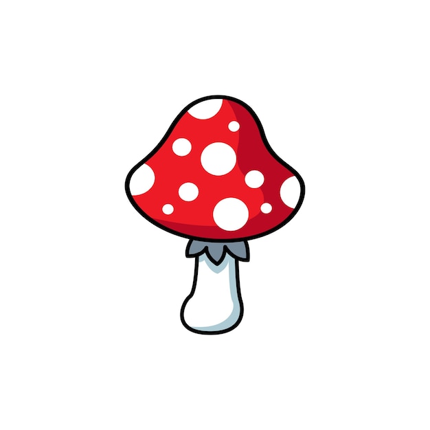 Płaska ilustracja czerwonego grzyba