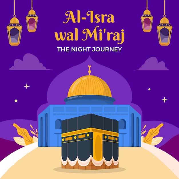 Płaska ilustracja dla isra miraj