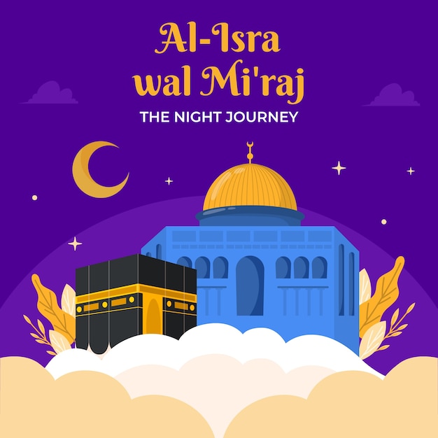 Płaska ilustracja dla isra miraj