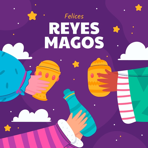 Płaska Ilustracja Dla Reyes Magos