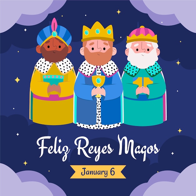 Płaska Ilustracja Dla Reyes Magos