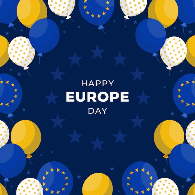 Płaska ilustracja dzień Europy