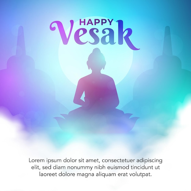 Płaska Ilustracja Dzień Vesak