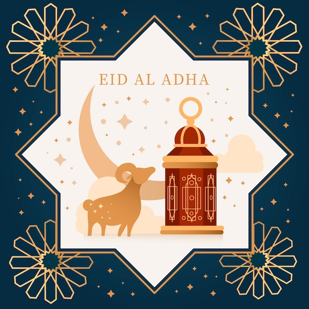 Plik wektorowy płaska ilustracja eid al-adha