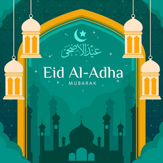 Płaska Ilustracja Eid Al-adha