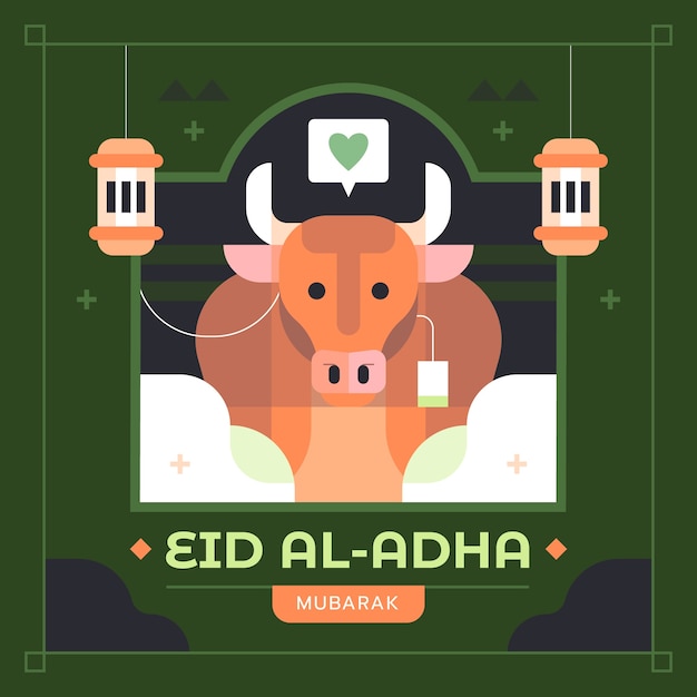 Plik wektorowy płaska ilustracja eid al-adha