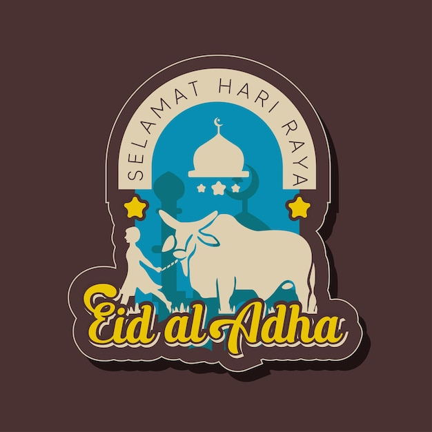 Płaska Ilustracja Eid Aladha Premium Wektor