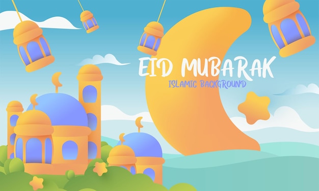 Płaska Ilustracja Eid Alfitr