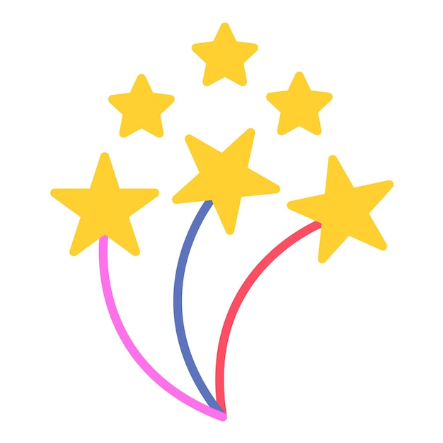 Płaska ilustracja fajerwerków