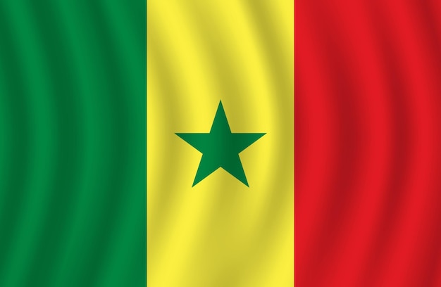 Płaska ilustracja flagi narodowej Senegalu