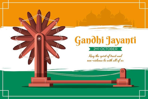 Plik wektorowy płaska ilustracja gandhi jayanti