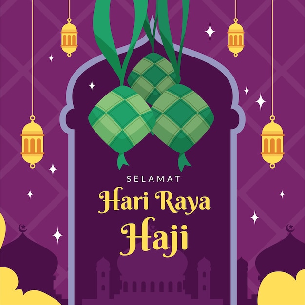 Płaska Ilustracja Hari Raya Haji