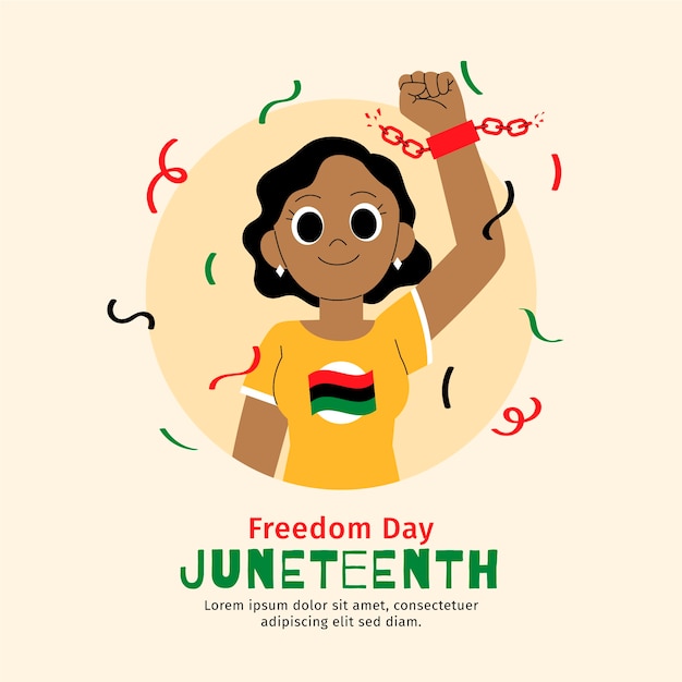 Plik wektorowy płaska ilustracja juneteenth