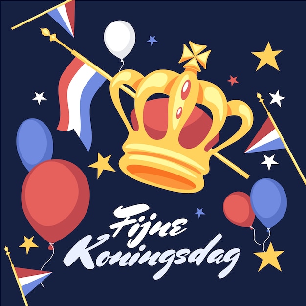 Plik wektorowy płaska ilustracja koningsdag