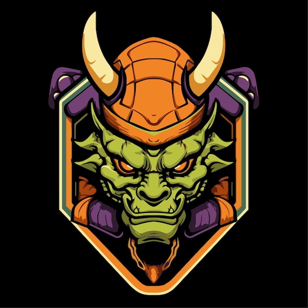 Płaska ilustracja logo potwora