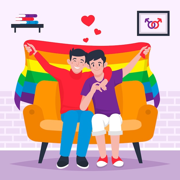 Plik wektorowy płaska ilustracja miesiąca dumy lgbt