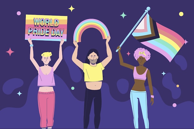 Płaska ilustracja miesiąca dumy lgbt