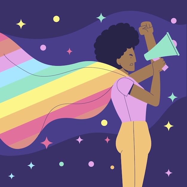 Płaska ilustracja miesiąca dumy lgbt