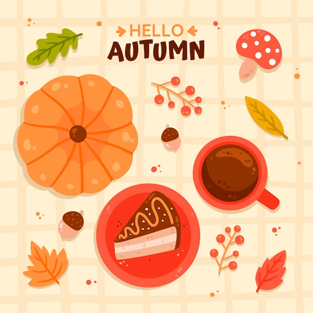 Plik wektorowy płaska ilustracja na jesień