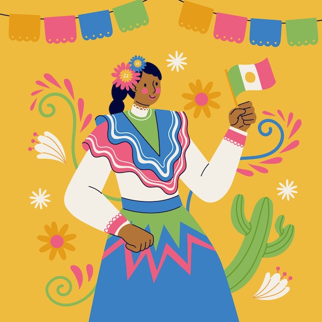 Plik wektorowy płaska ilustracja na obchody cinco de mayo