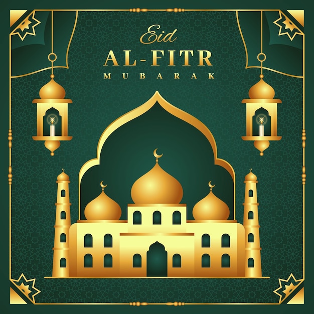 Płaska ilustracja na obchody eid al-fitr