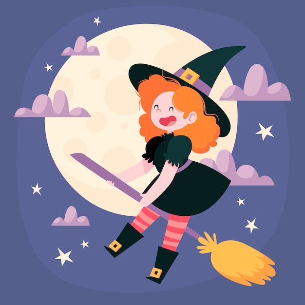 Płaska ilustracja na obchody halloween