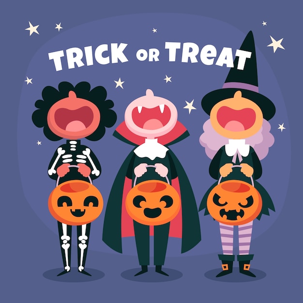 Płaska ilustracja na obchody halloween