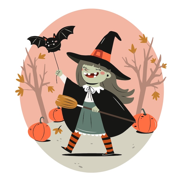 Plik wektorowy płaska ilustracja na obchody halloween