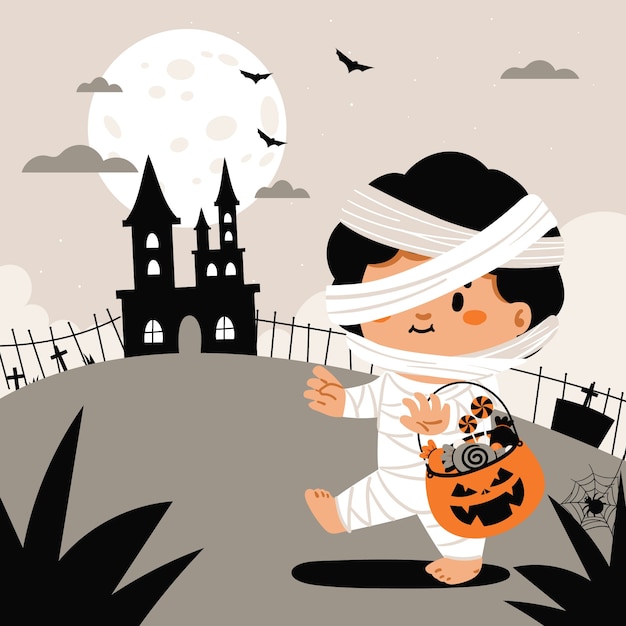 Płaska Ilustracja Na Sezon Halloween