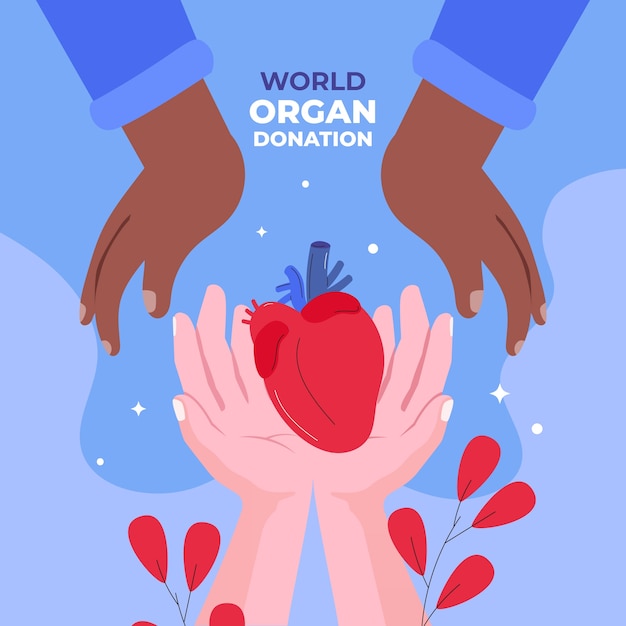 Plik wektorowy płaska ilustracja na światowy dzień dawstwa narządów