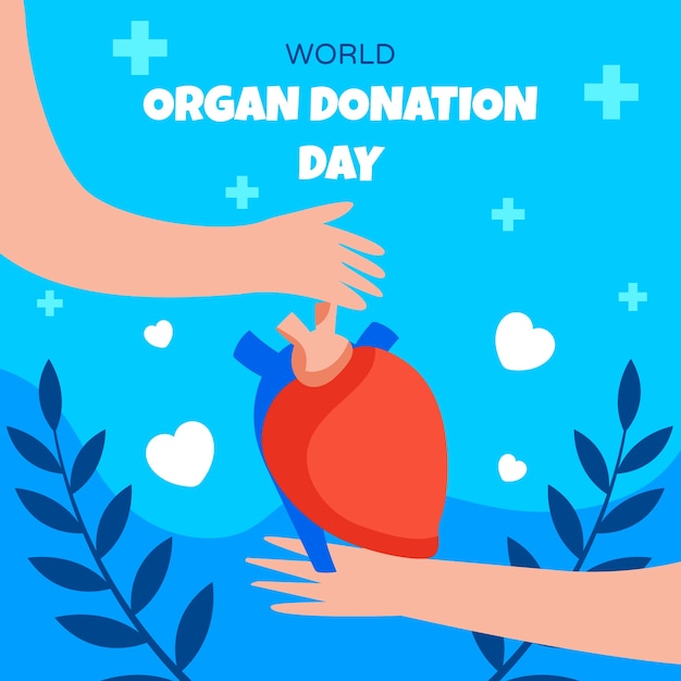 Plik wektorowy płaska ilustracja na światowy dzień dawstwa narządów