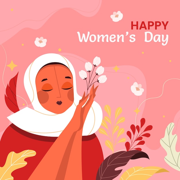Plik wektorowy płaska ilustracja na świętowanie międzynarodowego dnia kobiet.