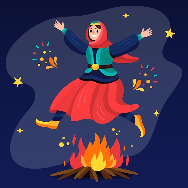 Plik wektorowy płaska ilustracja nowruz