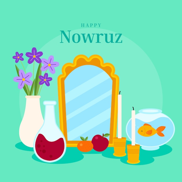 Plik wektorowy płaska ilustracja nowruz