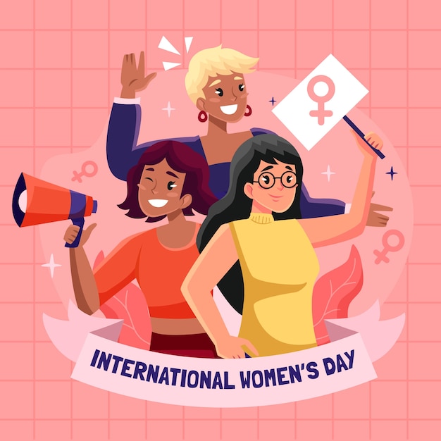 Plik wektorowy płaska ilustracja obchodów dnia kobiet