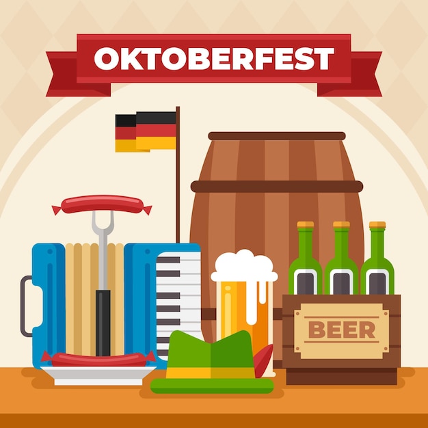 Plik wektorowy płaska ilustracja oktoberfest