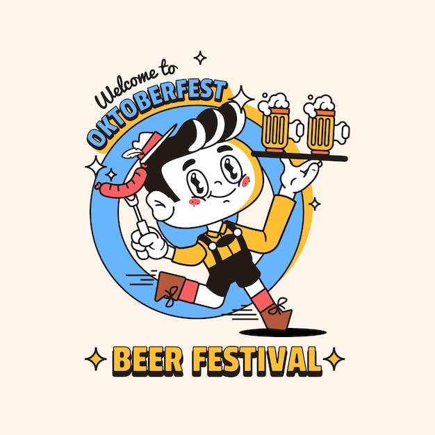 Plik wektorowy płaska ilustracja oktoberfest