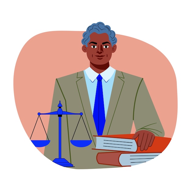 Płaska ilustracja prawnika
