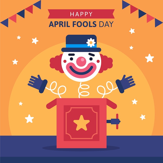 Płaska ilustracja prima aprilis