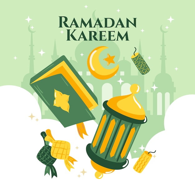 Plik wektorowy płaska ilustracja ramadan