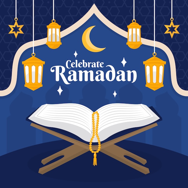 Plik wektorowy płaska ilustracja ramadan