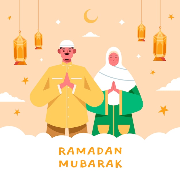 Płaska Ilustracja Ramadan