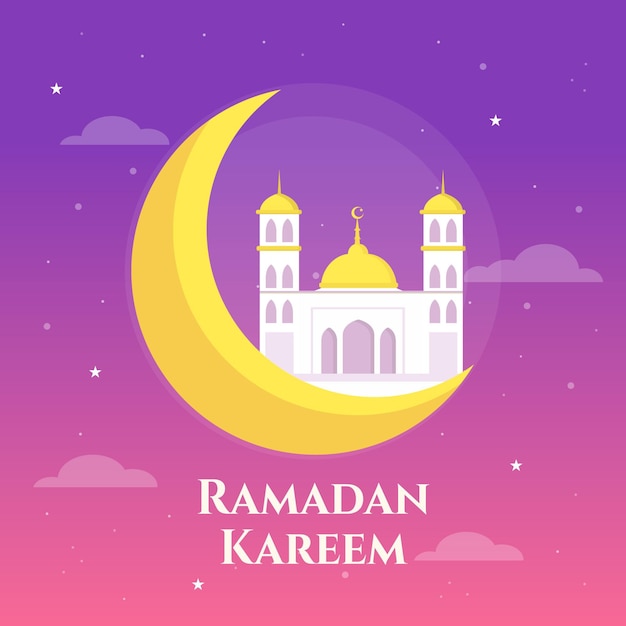 Płaska Ilustracja Ramadanu