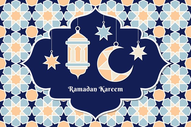 Płaska Ilustracja Ramadanu