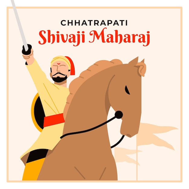 Płaska Ilustracja Shivaji Jayanti