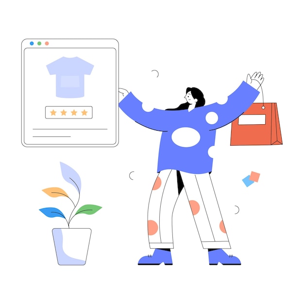 Płaska ilustracja strony internetowej zakupów
