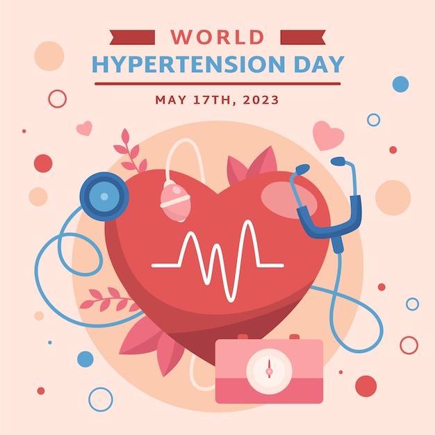 Plik wektorowy płaska ilustracja świadomości światowego dnia nadciśnienia tętniczego