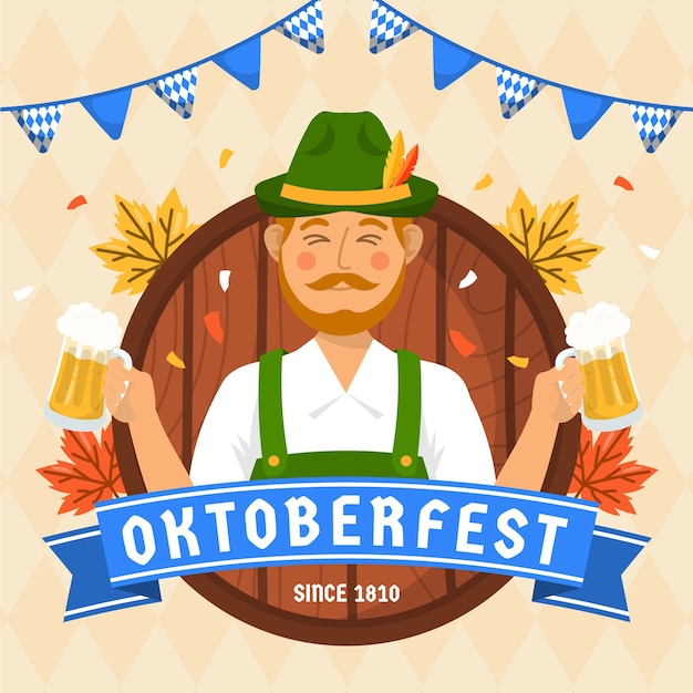 Plik wektorowy płaska ilustracja uroczystości oktoberfest