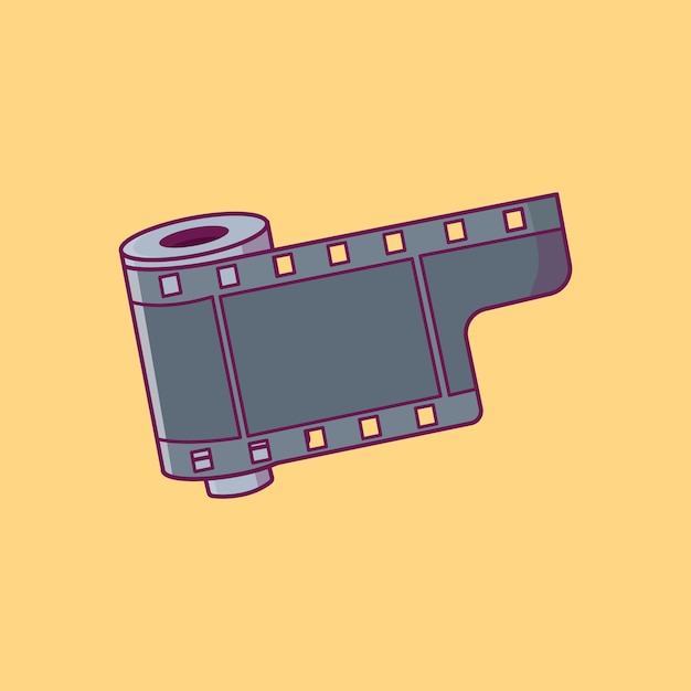 Plik wektorowy płaska ilustracja wektorowa rolki filmu aparatu